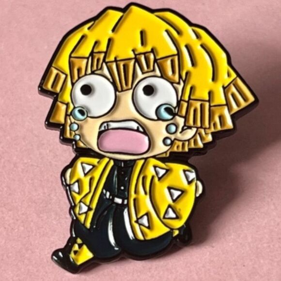 Demon Slayer Zenitsu Crying Enamel Pin - Picture 1 of 6